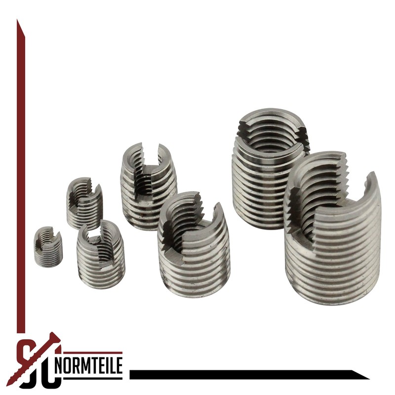Threaded insert (self-tapping) with cutting slot - M6 - (1