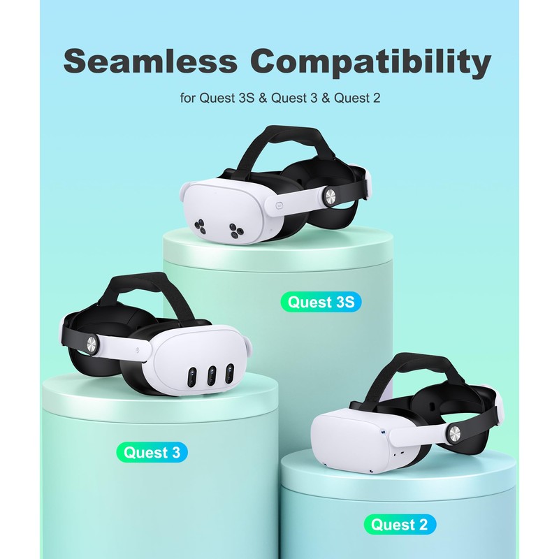DXKK Head Straps for Meta Quest 3/Quest 3s/Quest 2 with
