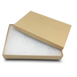 TheDisplayGuys 25-Pack #85 Cotton Filled Cardboard Paper Jewelry Box Gift Case - Kraft Brown (8.1" x 5.6" x 1.3")