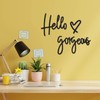 Hello Gorgeous Wall Decor 3D Wooden Hello Gorgeous Sign, Black