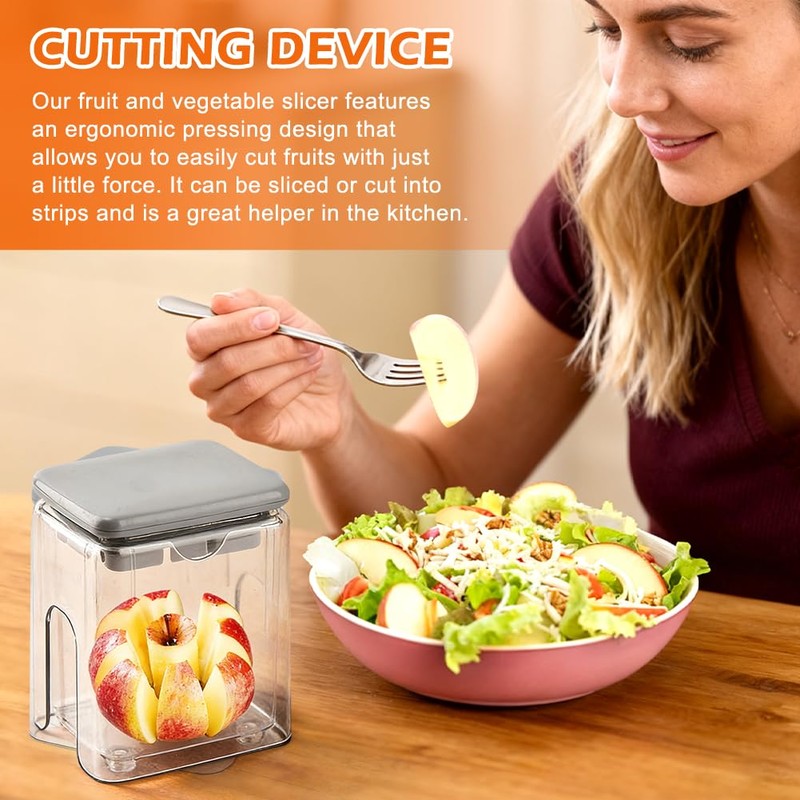 French Fry Cutter, Potato Cutter Fruit Slicer w/ 3 Blades,