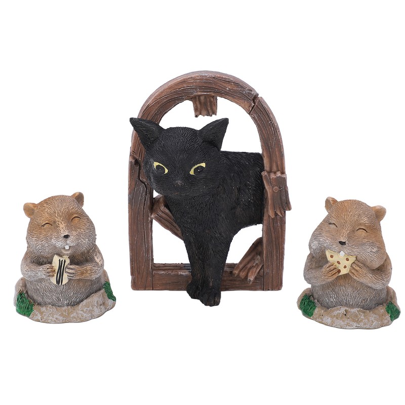 3 Pcs Gopher Ornaments Resin Simulation Animal Cat Gopher Garden