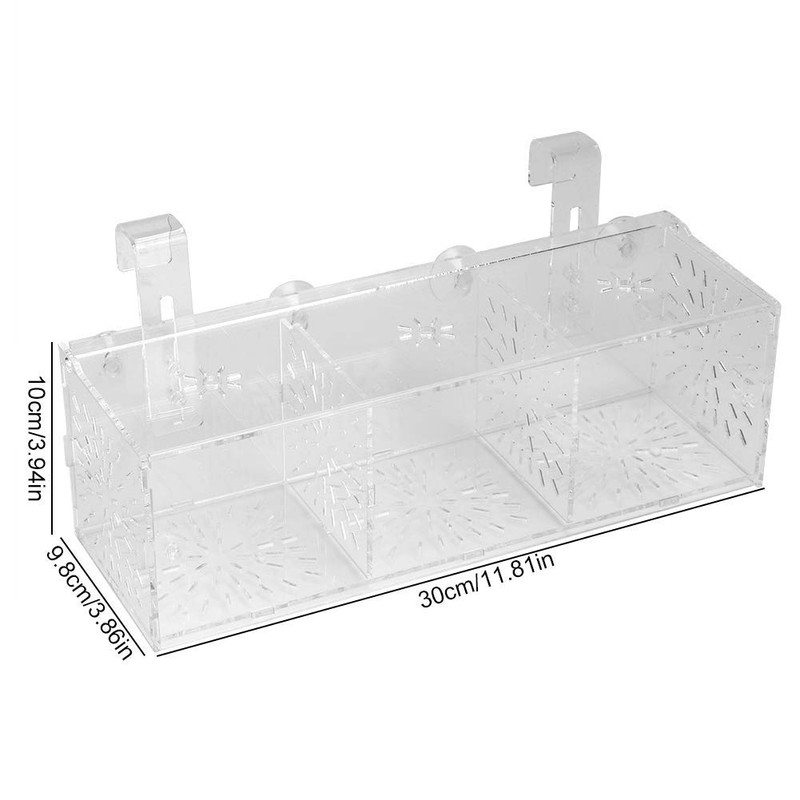 Aquarium Fish Breeder Box, Baby Fish & Shrimp Incubator (30CM*10CM*10CM)