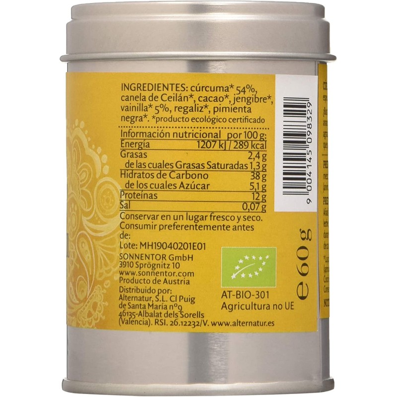 SONNENTOR Organic Turmeric Latte Vanilla Golden Milk (Tin) 60g (PACK