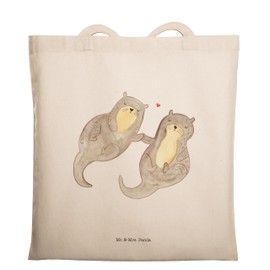 Mr & Mrs Panda Bag Otter Händchenhaltend German 100% Handmade in North Otter Sea Otter Sea Otter Slogan Bag – Jute Bag Jute Bag, Shopping Bag, Carry Case, Bag – Printed Print Otter Sea Otter Sea Otter