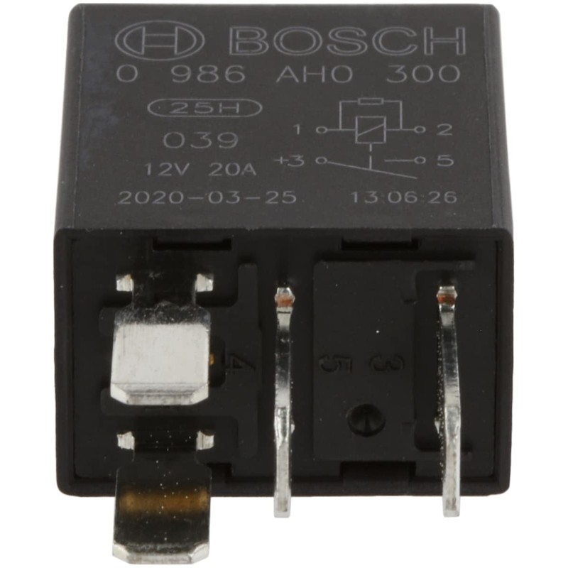 Bosch 0986AH0300 Mini Relay 12V 20A, IP5K4, Operating Temperature from