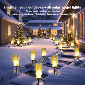 SunKite Angel Garden Solar LED Light Outdoor Waterproof Decorative Stake Lights for Yard Patio Pathway Lawn Ornaments Garden Decor Christian Christmas Decorations Gifts