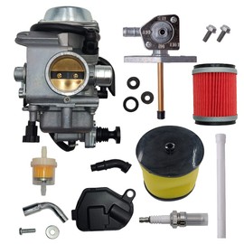 Partman TRX350 Carburetor fit For Honda Rancher 350 TRX350ES TRX350FE TRX350FMTE TRX350TM 2000-2006 Carb with Fuel Cock Petcock Valve Oil Filter Air Filter