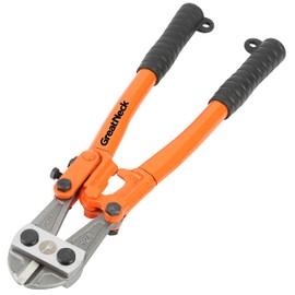 GreatNeck BC12 Bolt Cutter, 12" Wire Cutters, Adjustable for Sheet Metal Cutter, Chain Cutter, and Wire Cutter, Non-Slip Grip Lock Cutter, Bolt Cutters