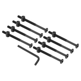 PATIKIL M6 x 85mm Bunk Bed Bolts, 8 Pack Hex Drive Socket Cap Barrel Screws Bolt Nuts Assortment Kit with 1Pcs Wrench for Furniture Bed, Black