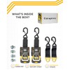 Strapinno 2PCS Retractable Ratchet Straps (1 7/8 in x 4