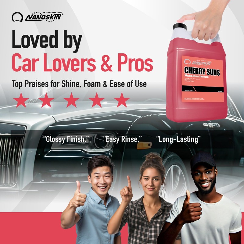 Nanoskin CHERRY SUDS Foaming Car Wash Shampoo 16 Oz. -