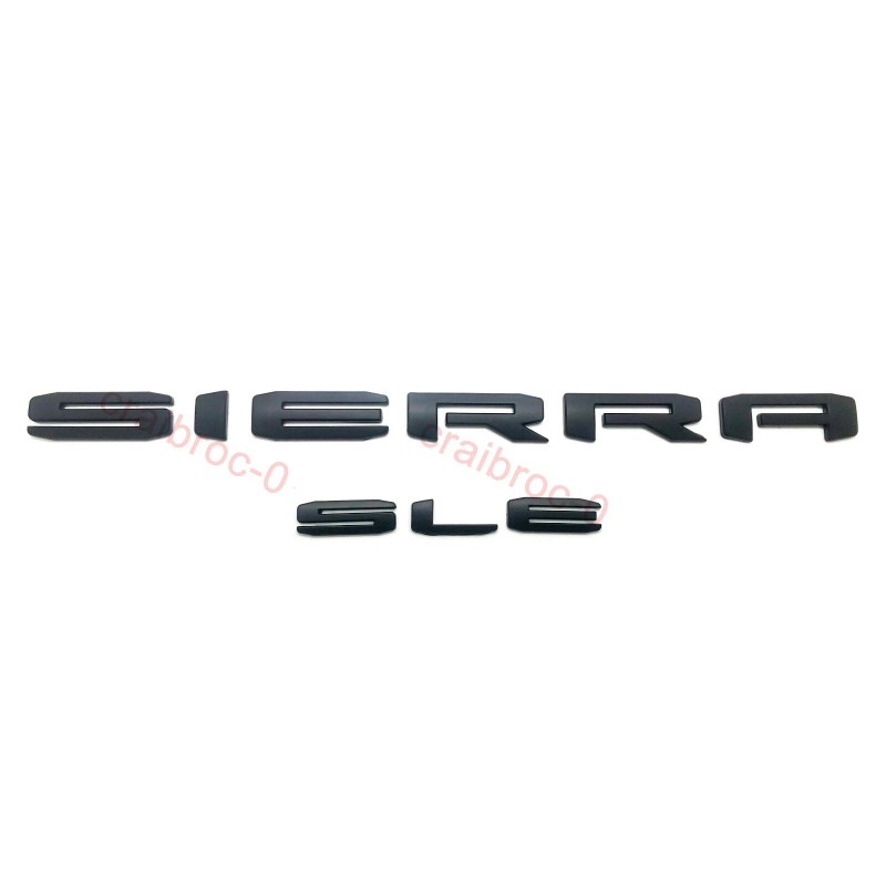 GMC 4pcs Matte Black SIERRA SLE Letters Nameplate Emblem for