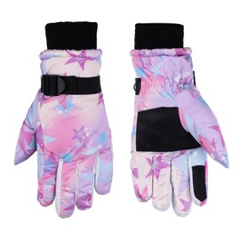 Andiker Ski Gloves, Women's Winter Windproof Waterproof Thermal Gloves for Cold Weather, Touch Screen Anti-Lose Buckle Winter Gloves for Skiing Running Cycling Outdoor Sports