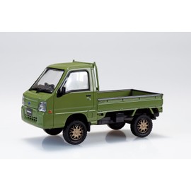 Aoshima Bunka Kyozai (AOSHIMA) Easy Plastic Snap Kit No.05CU-OG Subaru Sambar Truck Custom Wheels (Olive Green) 1/32 Scale Plastic Model