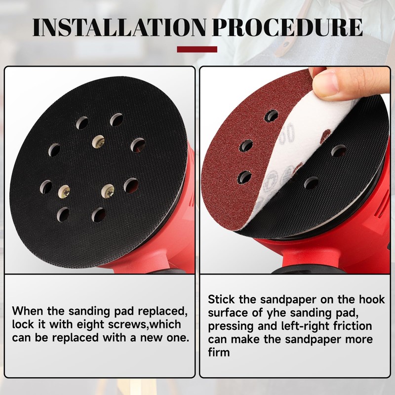 Pack of 2 5 Inch Sanding Discs Random Orbital Sander,
