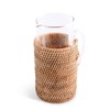 Vagabond House Glass Carafe with Rattan Cover, Ocean-Inspired Table Centerpiece,