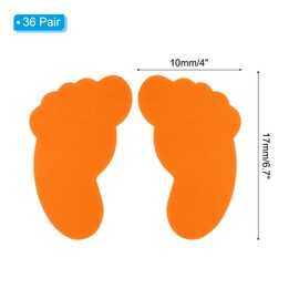 PATIKIL Fußförmige Teppich Marker 36 Paare Nylon Grund Punkte Marker Bunte Klett Marker Punkte für Klassenzimmer Kinder Lehrer Bedarf Orange