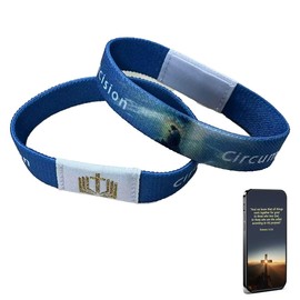 Rneswi 2PCS Readable Nfc Bible Verse Bracelets，Wearable Bible Bracelet，Christian Daily Bible Verse Bracelet,Christian Bible Gifts For Men Women (B)