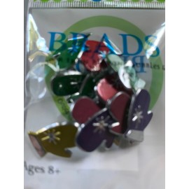 BRADS CHRISTMAS MULTI-COLORED CHRISTMAS MITTENS BRADS - 12PCS - GLOVES MITTENS
