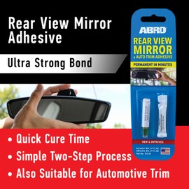 ABRO Rear View Mirror Adhesive, Two-Step Application, Ultra-Strong Permanent Bond, Ideal for Auto Trim Attachment, Quick-Set Solution for Mirrors, Trim, and Moldings
