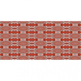 Ambesonne Floral Boho Pencil Pen Holder, Stripes Form Geometrical Maze Tribal Ethnic Motifs Optical Illusıon, Ceramic Pencil Holder for Desk Office Accessory, 3.6" X 3.2", Vermilion White Lilac