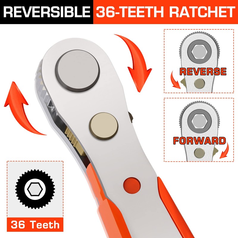 Hakkin 32Pcs Mini Ratchet Wrench Magnetic Offset Screwdriver S2 Steel