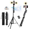 70.9" Auto Face Tracking Tripod 360° Rotation with Lights, Motion