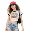 Clakllie Flat Brim 5 Panel Hat Short Brim Hats Snapback