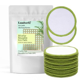 Lumbor37 Almohadillas Desmaquillantes Reutilizables,Active Ecopads Pads Desmaquillantes De Algodon Almohadilla Ecológica Ultra Suave Para Toda La Piel(20 Piezas)