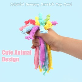 YUTOU Pack of 6 Colourful Sensory Fidget Stretch Toy Anti-Stress Toy Set Cute Stretchy String Toy Fidget Toy Reduce Fidget from Stress and Anxiety for Adults and Children