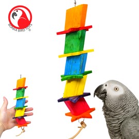 Bonka Bird Toys 2546 Wood Star Medium Parrot Chew Cage Toy, Conure, African Grey, Pionus, and Similar