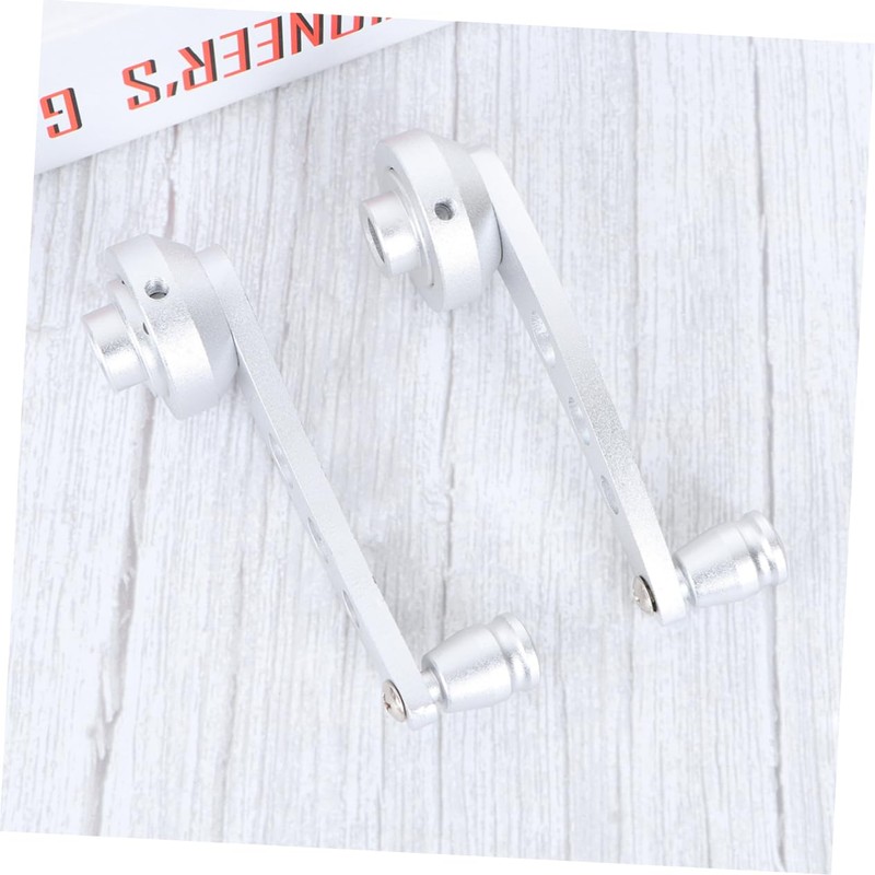 Mobestech Aluminum Car Window Cranks 11.4x2.2cm Silver 3 Pairs Adapters