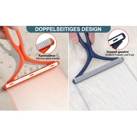 LEBEXY Tragbarer Fusselentferner | Tierhaarentfernungsbürsten | Teppichschaber | Lint Remover für Kleidung, Gewebte Mäntel, Tierhaar (Holzmaserung+Orange)