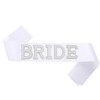 Bachelorette Party Bride Sash, White Bride Sash with Pearls and
