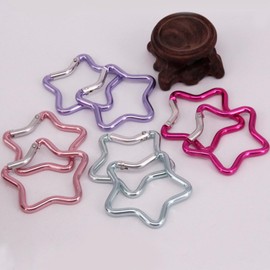 Purple Carabiner Clip Star Shaped Climbing Buckle Aluminum Alloy Heavy Duty Keyring Hook for Camping Fishing Hiking Traveling Aluminum Key Chain Clip，Accessories，Accessory and Keychain Carabiners