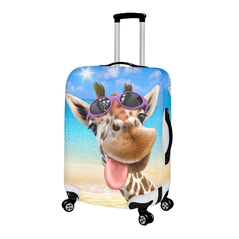 POLERO Novelty Luggage Cover Funny Giraffe Trolley Suitcase Protector Elastic