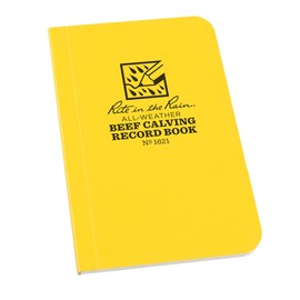 Rite in the Rain Weatherproof Beef Calving Record Notebook, 3" x 4.625", Yellow Cover (No. 1621)