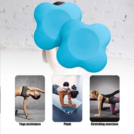 munloo 2-Piece Knee Cushion Yoga, Non-Slip Knee Pad Mat Set, Wear-Resistant, Protects the Knees, Hands, Wrists and Elbows (Blue)