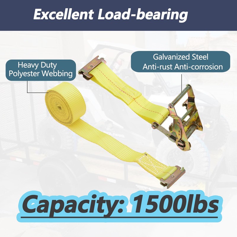 1500LBS Wheel Chock Tie Down Kit for Trailer & Pickup