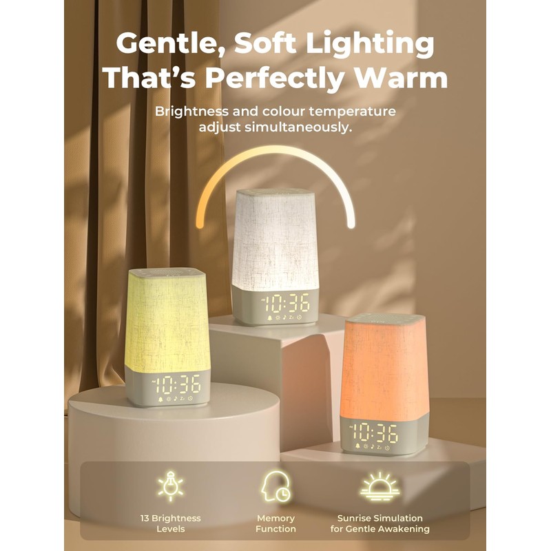 LIORQUE Sunrise Alarm Clock Wake Up Light with 30 Soothing