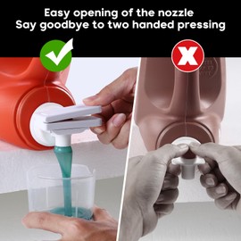 KMOUANTS [2 Pack] Laundry Detergent dispenser Nozzle Switch Holder, Upgraded Nozzles Switch Easily，detergent and softener accessories Fits Most Economic Sized Bottles、laundry room organization