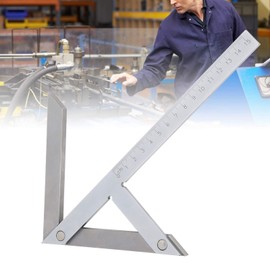 Faceuer Centering Angle Measuring Ruler, Thickened Design, Stainless Steel, 15 cm Length, Heavy Duty Design, For 45°-90° Angle and Circle Center Marking
