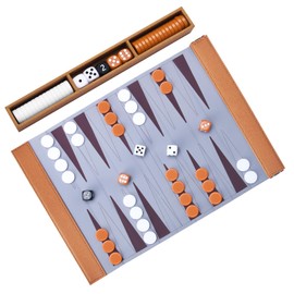 Travel Backgammon, Back Gammon Game Made of Solid Wood, Classic Board Game for Families, Travel and Strategy Lovers, Portable and Durable, Folding Style
