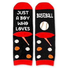 Undergo Funny Baseball Gifts For Boys Girls Kids- Boys Baseball Gifts Socks Birthday Gift for 6 8 Year Old Boy - Gifts For Baseball Lover Players - Baseball Funny Socks For Boys Kids (red)