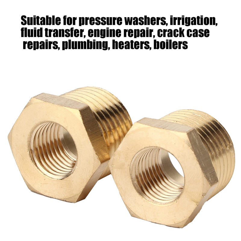 Brass Reducer, Brass Pipe Fitting 2 Pieces 1/2 NPT Male