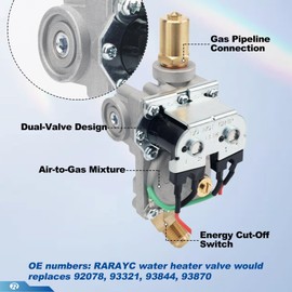 RARAYC GC10A-4E 92089 10 Gallon RV Water Heater Gas Valve 93844 DSI Heaters Compatible with Atwood 10 Gal Water Heaters G10-1E G10-3E GC10-1E GC10A-2E GCH10A-3E GC10A-3E #93870 93321 92078