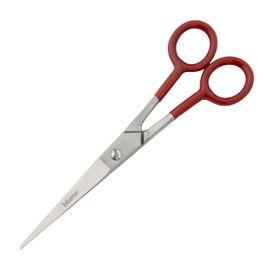 Scissors-Hair Cutting/Hairdressing/Barber Salon/Hairdressers Stainless Steel Scissors for Men Women and Children -Barber Hair Cutting Prefessional Super Cut -PVC Grip Stainless Steel (Red)