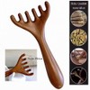 Wooden Gua Sha Manual Massage Board Hair Comb, Facial Scalp