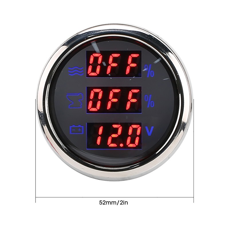 52MM/2in 3‑In‑1 Water Level Meter Sewage Gauge Voltage Instrument 0‑190Ω